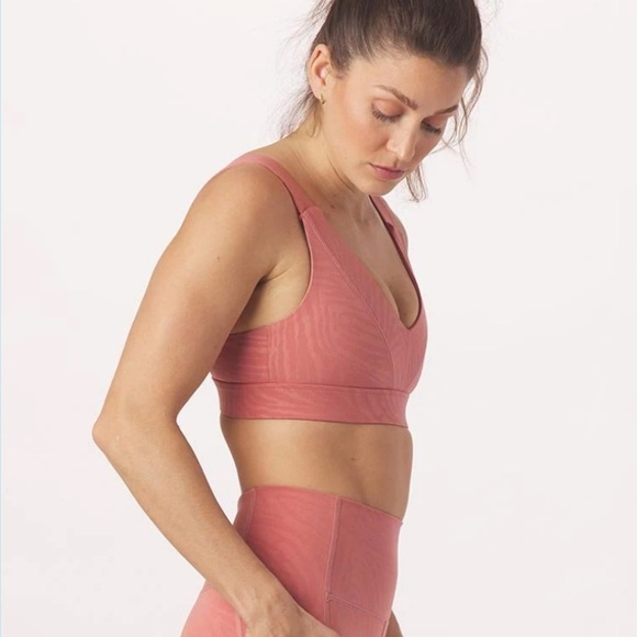 Glyder | Mauve Pink Clay Zebra Gloss Tide Sports Bra New - Picture 4 of 7